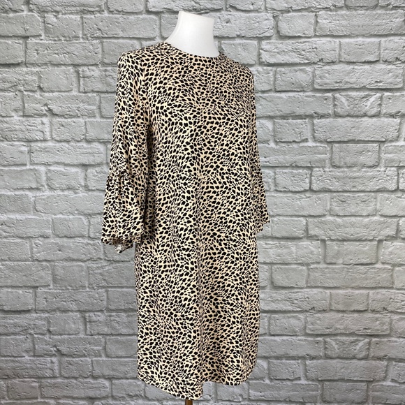 H&M Cheetah Print Ruffle Sleeve Shift Dress - Picture 3 of 5